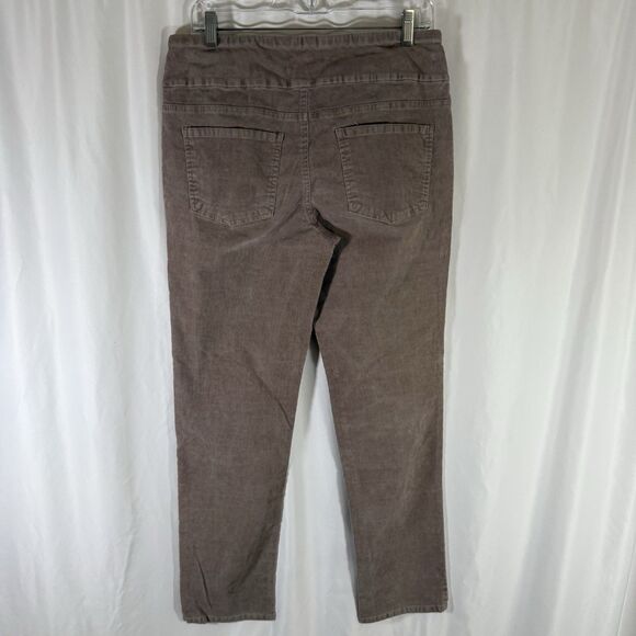 Coldwater Creek Corduroy Pants Women's 8 Brown Pockets Pull On Mid Rise - Picture 7 of 9